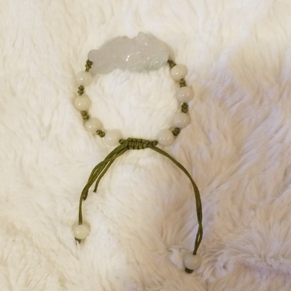 Jade Bracelet with sculptured mythical creatures